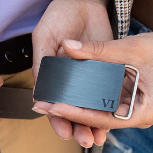 Personalized Iron Belt Buckle : Custom 6th Anniversary Engraving