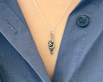 bronze eternity knot necklace, friendship jewelry, 8th anniversary gift for her