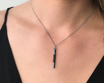 handmade iron necklace for wife, 6th anniversary gift for her, twist jewelry set, black metal