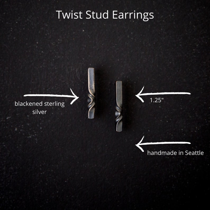 11th Anniversary gift, handmade steel twist pendant with matching twist earrings image 8