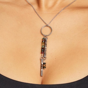 Bronze twist tourmaline necklace: Unique 8th Anniversary Gift for Her