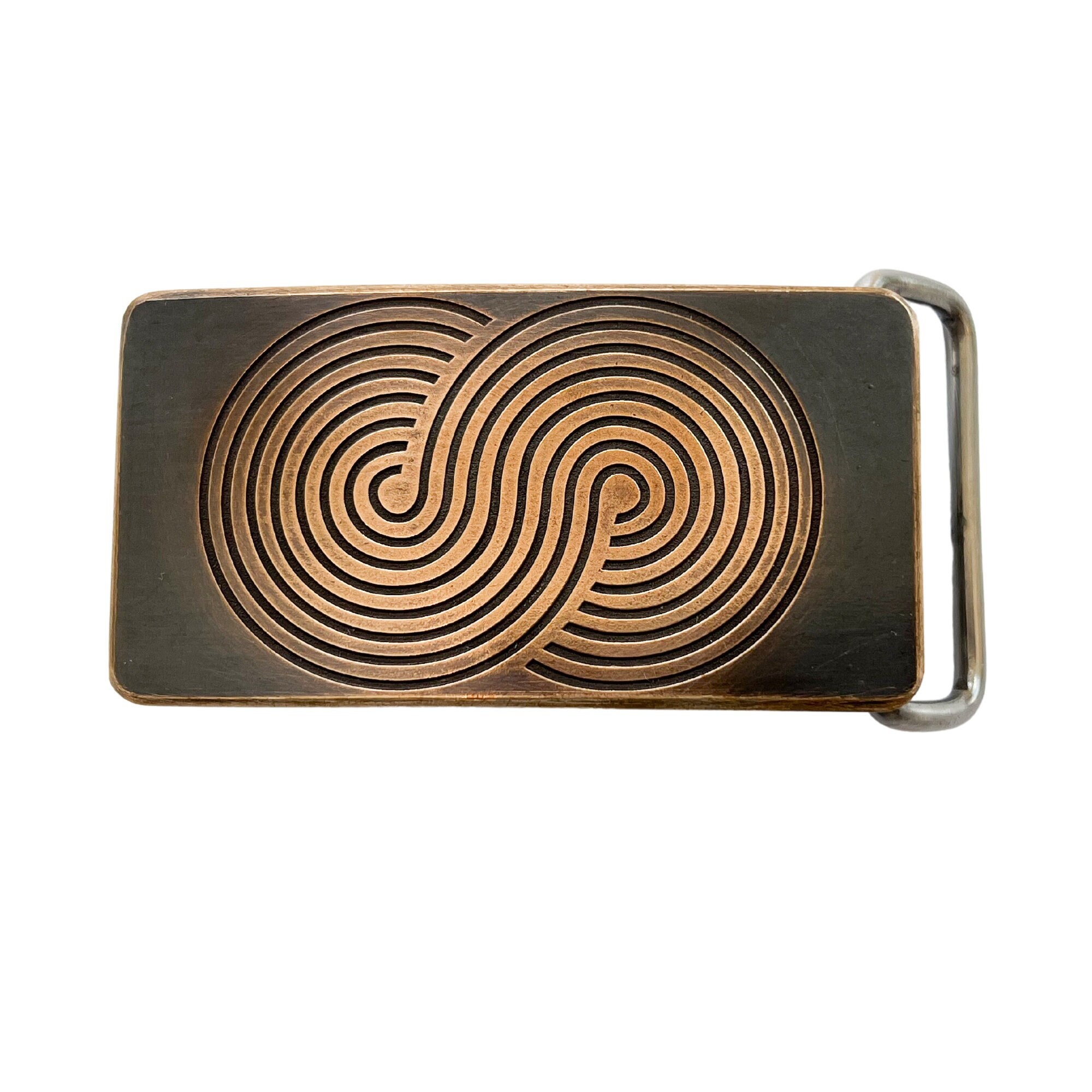 Boucle De Ceinture Gravée Style Celts - Alliage Couleur Bronze - Pour Hommes, Cadeau Anniversaire Ou Fête Des Pères