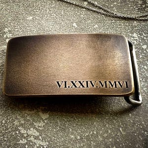 8th Anniversary Gift for Him, Bronze Belt Buckle, Personalized and Made in Seattle