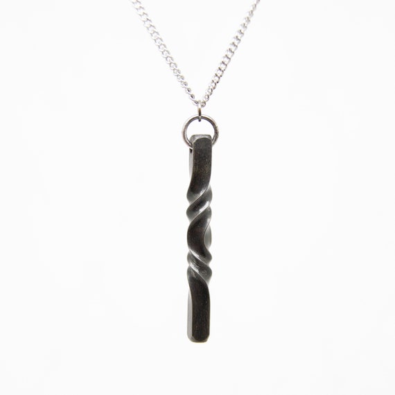 11th Anniversary Gift Handmade Steel Twist Pendant With Matching Twist Earrings Etsy