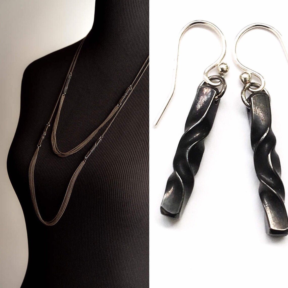 Iron jewelry gift set iron necklace and iron earrings 6th Etsy