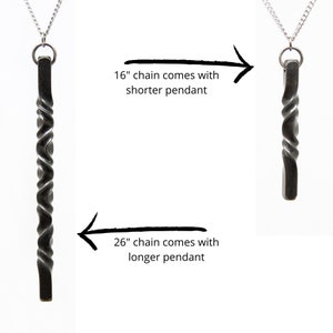 11th Anniversary gift, handmade steel twist pendant with matching twist earrings image 4