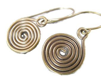 Brass Spiral Earrings
