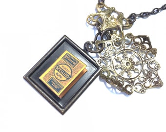 Spelling Book Hidden Book Necklace with Tiny Readable Book