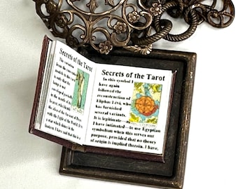 Secrets of Tarot Hidden Book Necklace with Tiny illustrations and pages