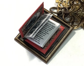 David Copperfield Hidden Book Necklace with Tiny Readable Book