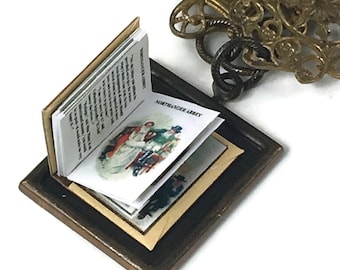 Northanger Abbey Jane Austen Hidden Book Necklace Tiny Readable Book