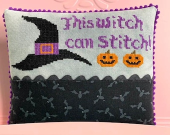 This Witch Can Stitch Cross Stitch pattern by Cobweb Corner Designs