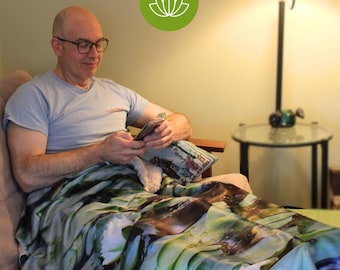 White Lotus Pond Sherpa blanket