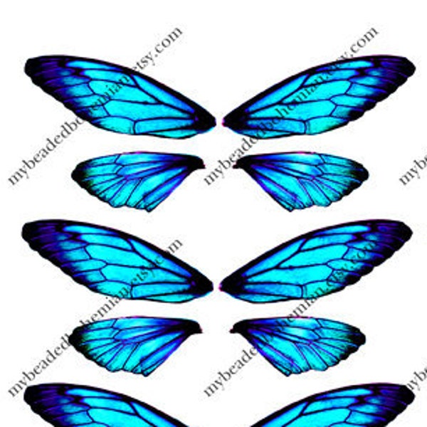 Do It Yourself, Blue Morpho Fairy Wings, DIY Fairy Wings, Printable Fairy Wings, Goth, Digital Download, Custom Doll Wings, Fairy Earrings