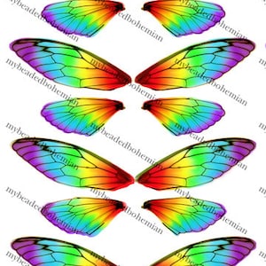 Do It Yourself, Rainbow Fairy Wings, DIY Fairy Wings, Printable Fairy Wings, Digital Download, Custom Doll Wings, Fairy Earrings