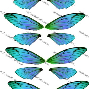 Water Fairy Wings, DIY Fairy Wings, Printable Fairy Wings, Digital Download, Face Up Doll supplies, Custom Doll Wings, Fairy Earrings