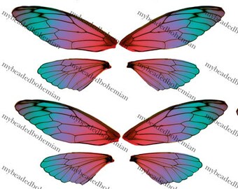 Five Colors, Fairy Wings, DIY, Printable, Digital Downloads, Butterfly ...