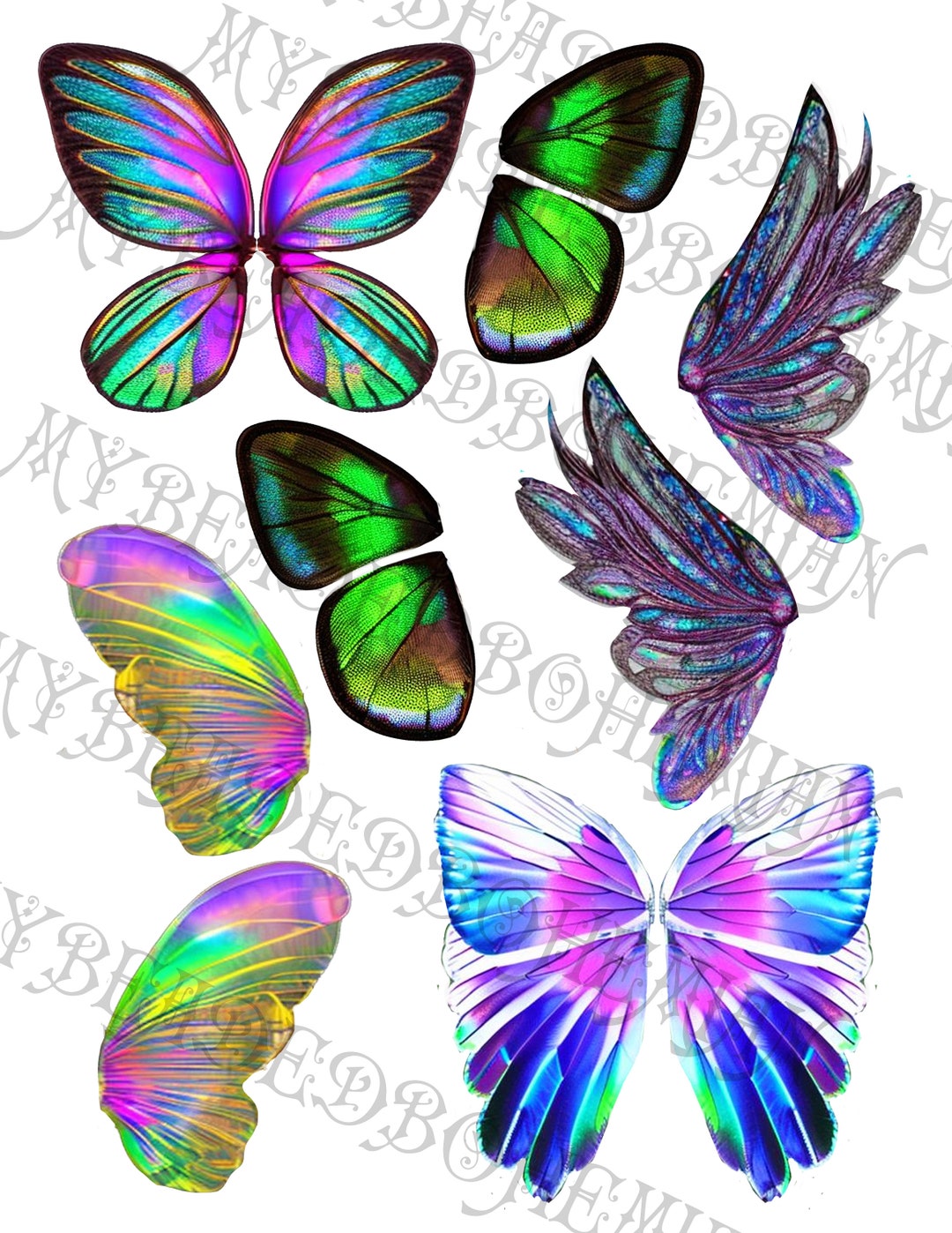 Fantasy Fairy Wings, DIY, Printable, Digital Downloads, Butterfly Wings ...