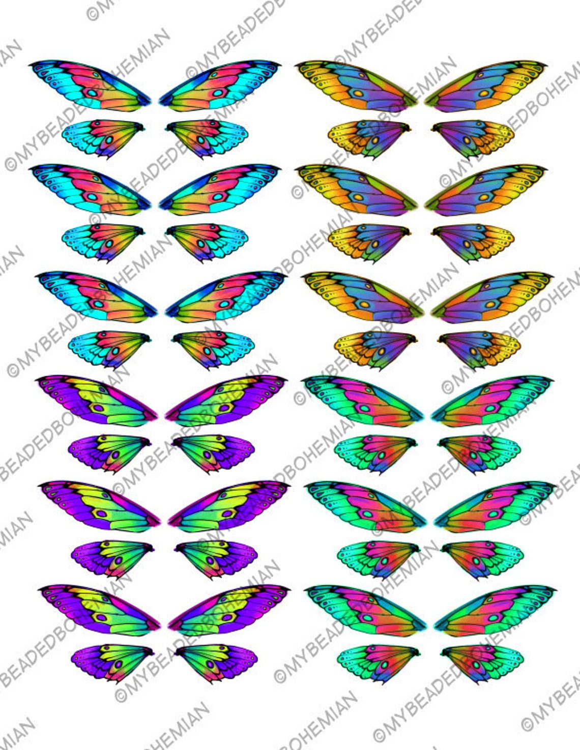 Four Colors, Fairy Wings, DIY, Printable, Digital Downloads, Cicada
