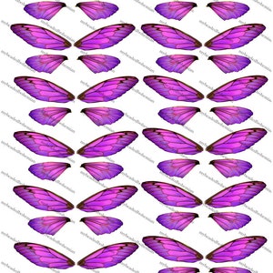 Amethyst Feenflügel, DIY Feenflügel, druckbare Feenflügel, digitaler Download, benutzerdefinierte Puppenflügel, Fee Ohrringe lila feenflügel