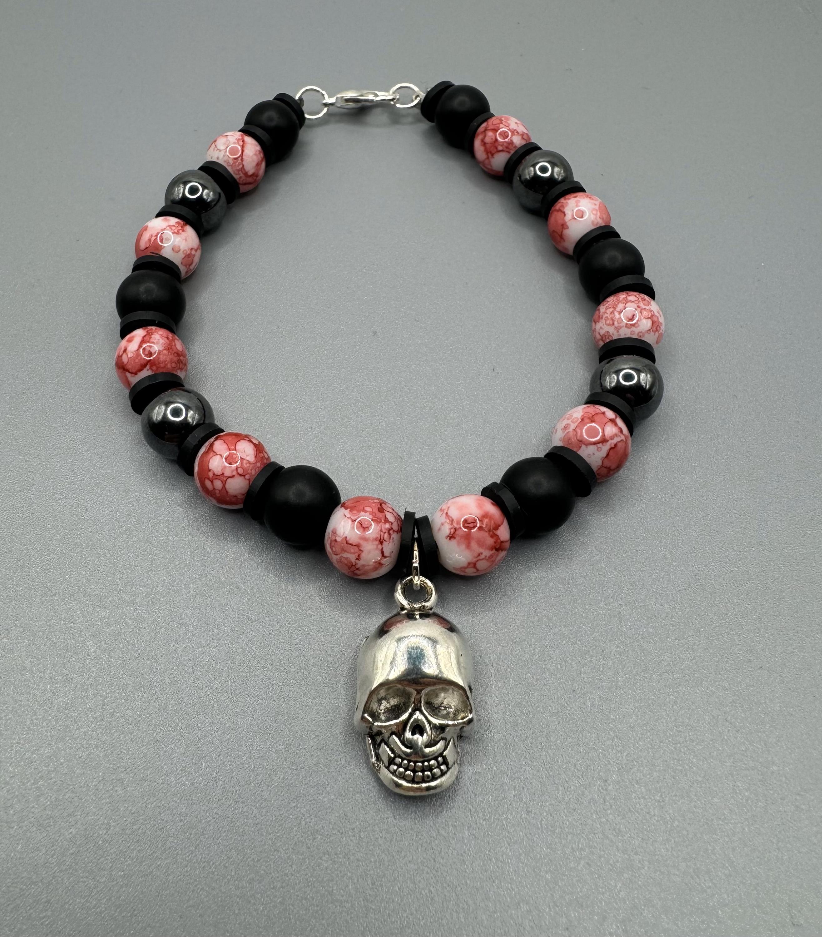 Bracciale Teschio di Zucchero (Sugar skull) rosso/nero! VENDUTO - G