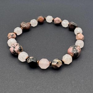 Gemstone and Crystal Stretchy Bracelet, Handmade Healing Jewelry, Beaded Bracelet