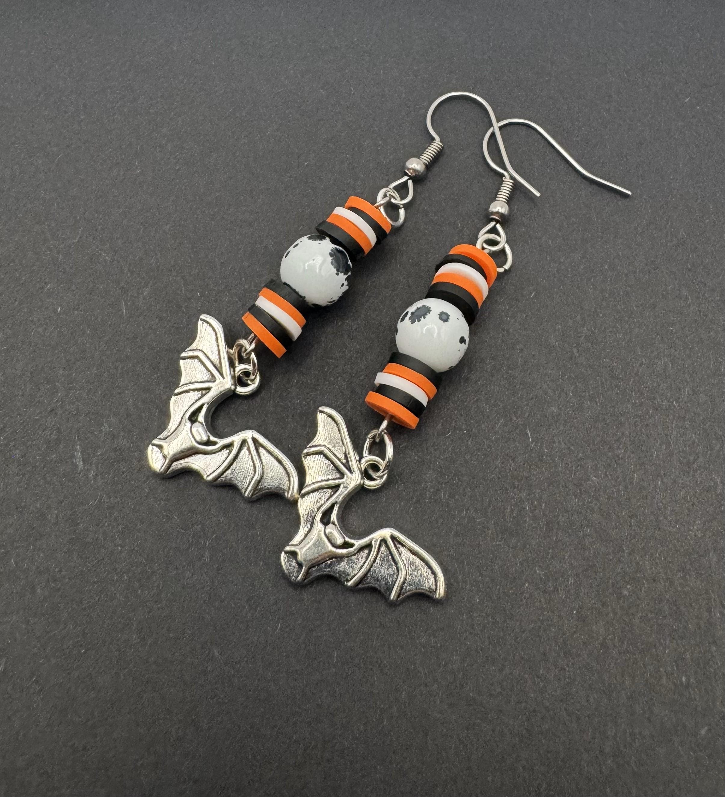 Orecchini Pipistrello Halloween Acciaio Inox – 2 Paia, 4 Colori, FJS103-388