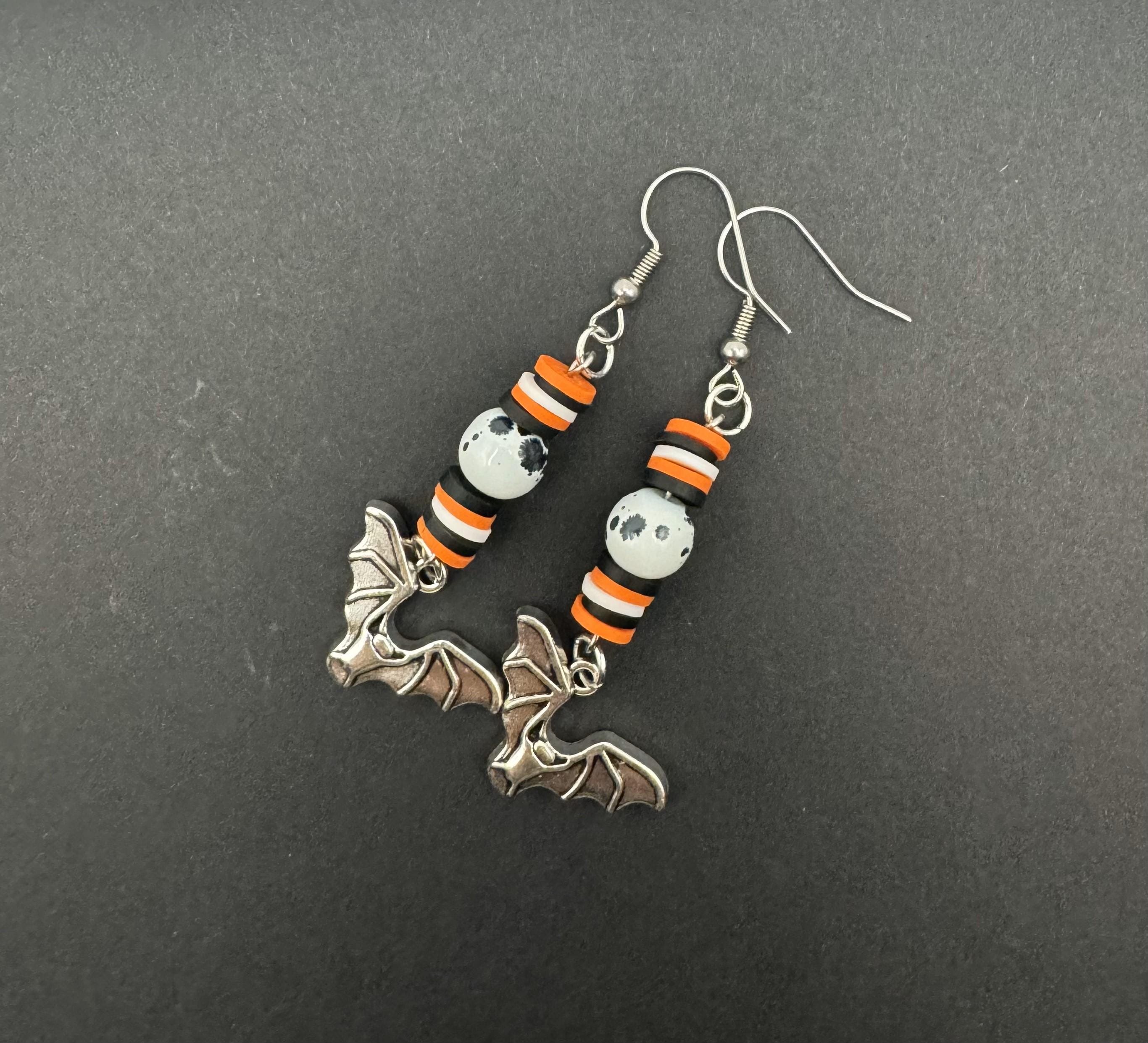 Orecchini Pipistrello Halloween Acciaio Inox – 2 Paia, 4 Colori, FJS103-388