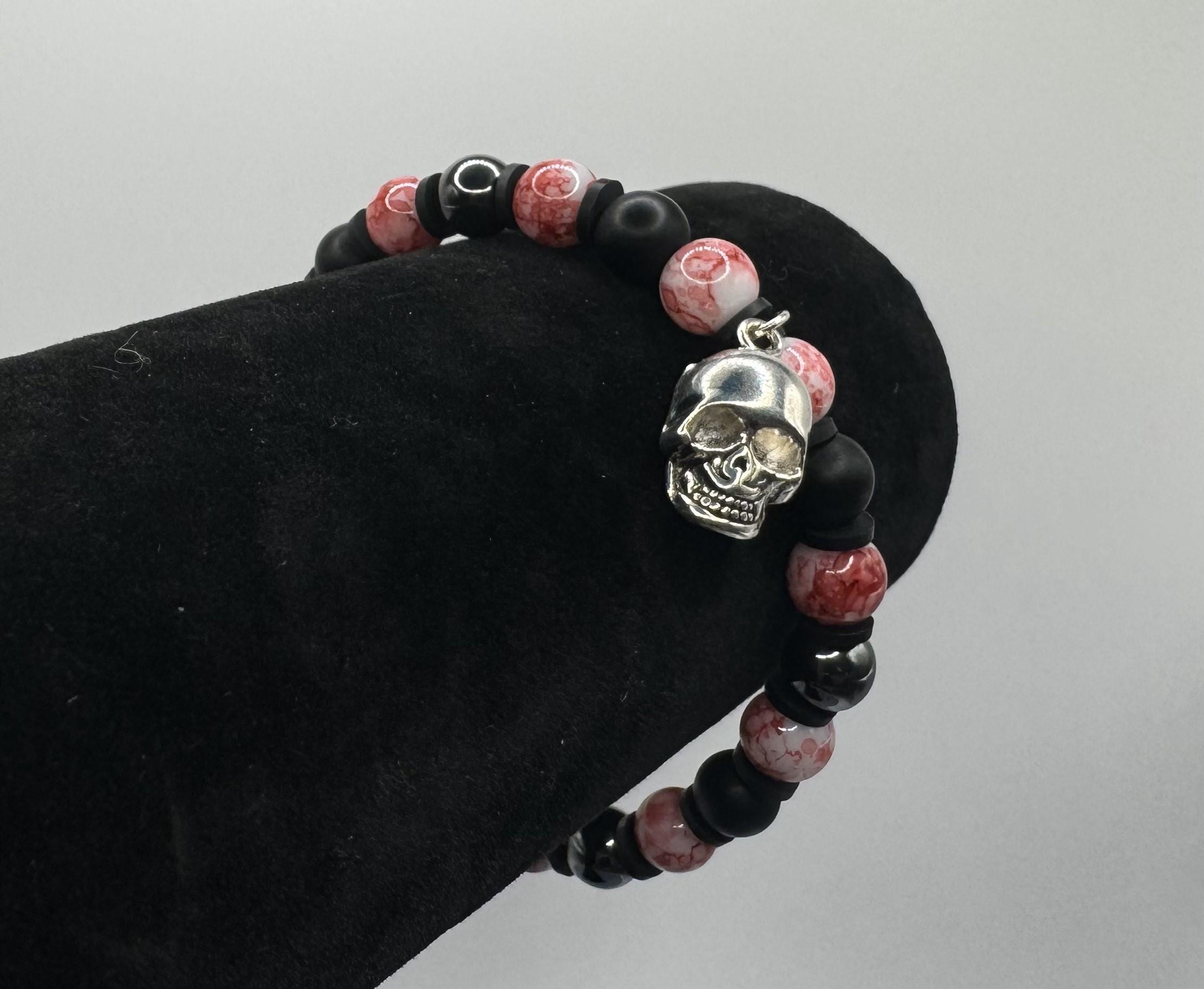 Bracciale Teschio di Zucchero (Sugar skull) rosso/nero! VENDUTO - G... | su