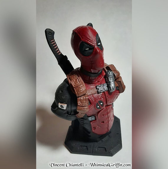 3D Printed Deadpool Statue Bust Painted or Unpainted | Etsy