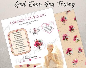 God ziet je proberen | Minibijbeljournaalkit | Stickers voor geloofsdagboeken