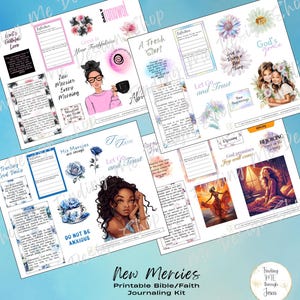 New Mercies | Bible Journaling Kit | Scripture Reflection Printables | Faith Journaling Stickers
