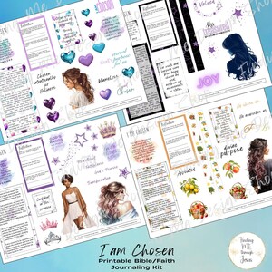 I am Chosen | Christian Journaling Stickers | Bible Journaling Kit | Scripture Reflection Printables