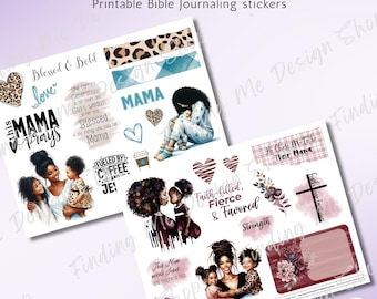 Blessed and Bold Mom | Printable Stickers | Bible Journaling Kit (Digital Download)