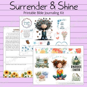 Surrender & Shine | Bible Journaling Kit |Faith Journal stickers | Christian Devotional kit
