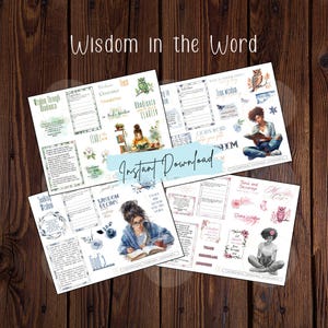 Adesivi per il diario biblico della saggezza, kit per diario biblico, adesivi per il diario della fede, adesivi biblici stampabili, adesivi biblici, adesivi per planner