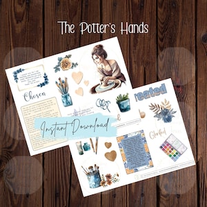 Bible Journaling Stickers, Potter&#39;s Hands, Bible Journal, bible journaling supplies, bible journaling kit, bible journaling printables