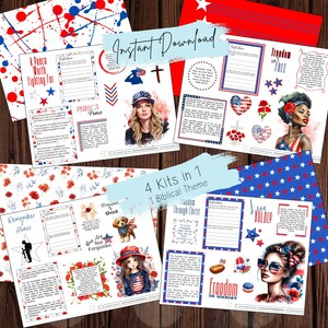 Memorial Day stickers,Printable Bible Journaling page kit, Faith stickers, Bible stickers, planner stickers, deco stickers,Christian sticker