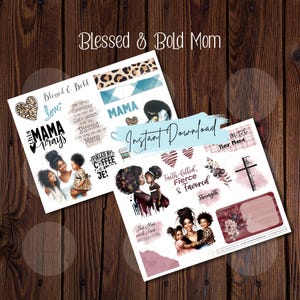 Blessed & Bold Mom, Bible Journaling Stickers, Bible Journaling Printables, Bible Journaling Kit, Bible Journaling, Mom Life stickers