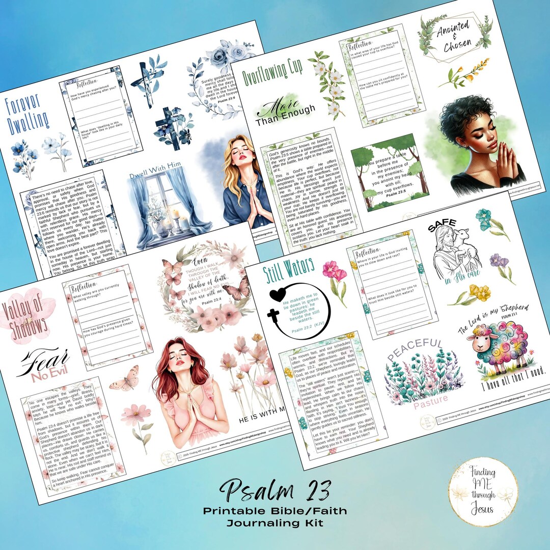 Psalm 23 | Bible Journaling Kit | Faith Journaling Stickers | Christian ...