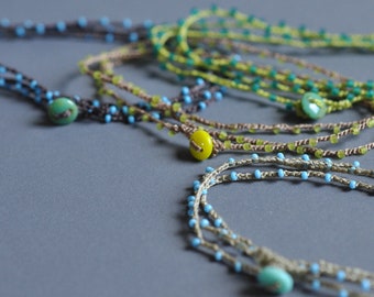 Custom Itty Bitty triple wrap bracelet with tiny button closure—choose your own colors