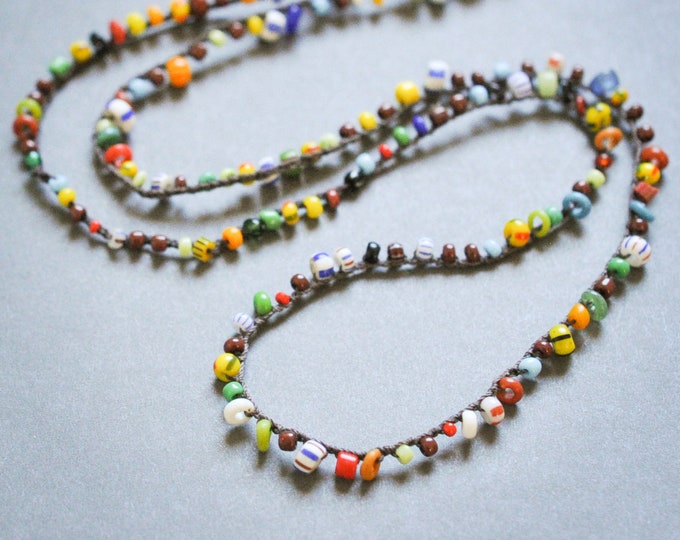 Multicolored Mixed Seed Bead african Christmas Beads Necklace Etsy