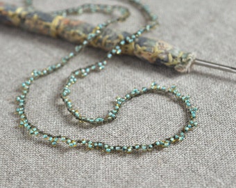 Mermaid crocheted seed bead necklace