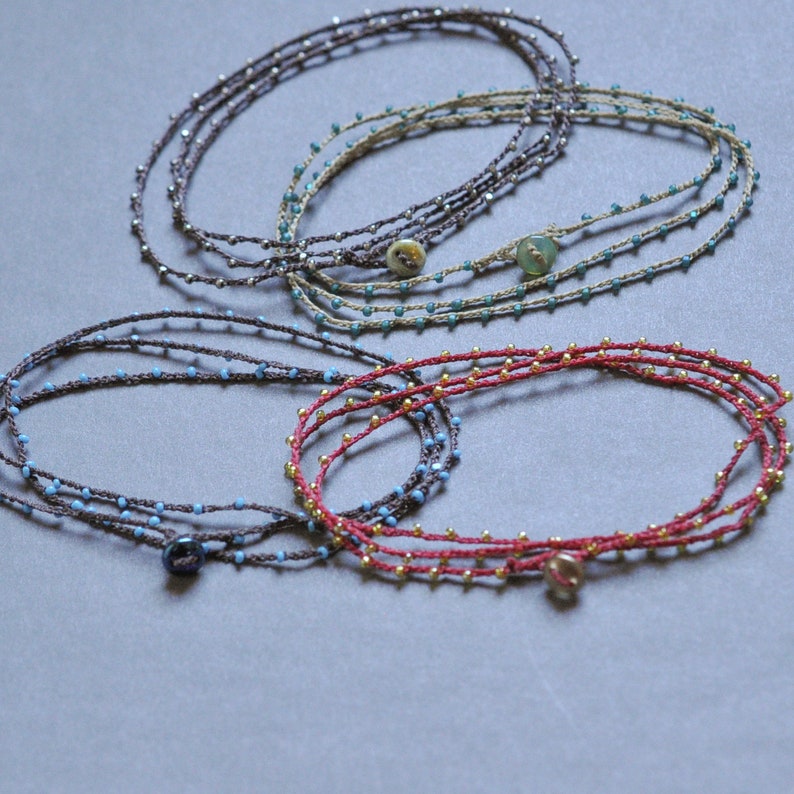Custom Itty Bitty triple wrap bracelet with tiny button closurechoose your own colors image 8