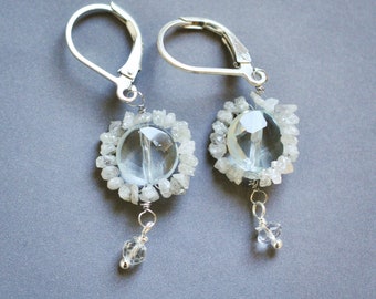 Aquamarine and raw diamond earrings!