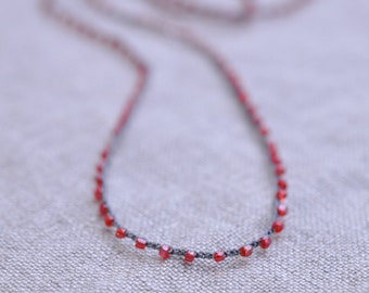 The Sparkle Is Enough minimalist beaded crocheted necklace