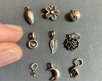 1 Tiny Sterling Silver Charm: pendants (10mm) to fit Itty Bitty necklaces