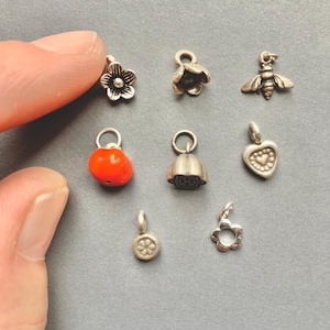 1 Tiny Sterling Silver Charm: pendants (10mm) to fit Itty Bitty necklaces