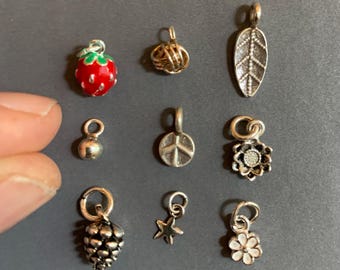 1 Tiny Sterling Silver Charm: pendants (10mm) to fit Itty Bitty necklaces