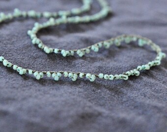 Misty lace sea green seed bead necklace